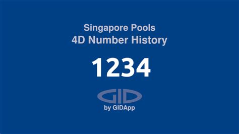 1234 4d|Check SingaporePools 4D Today for Number 1234.
